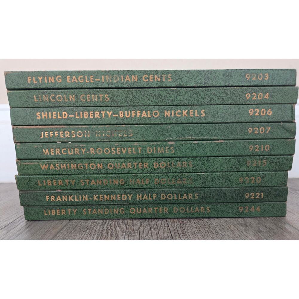 Vintage Whitman Coin Folder Collection - 9 Various Denominations